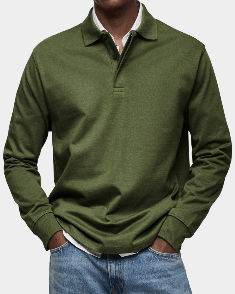 LindenBoutique® | Comfortabele lente polo met lange mouw