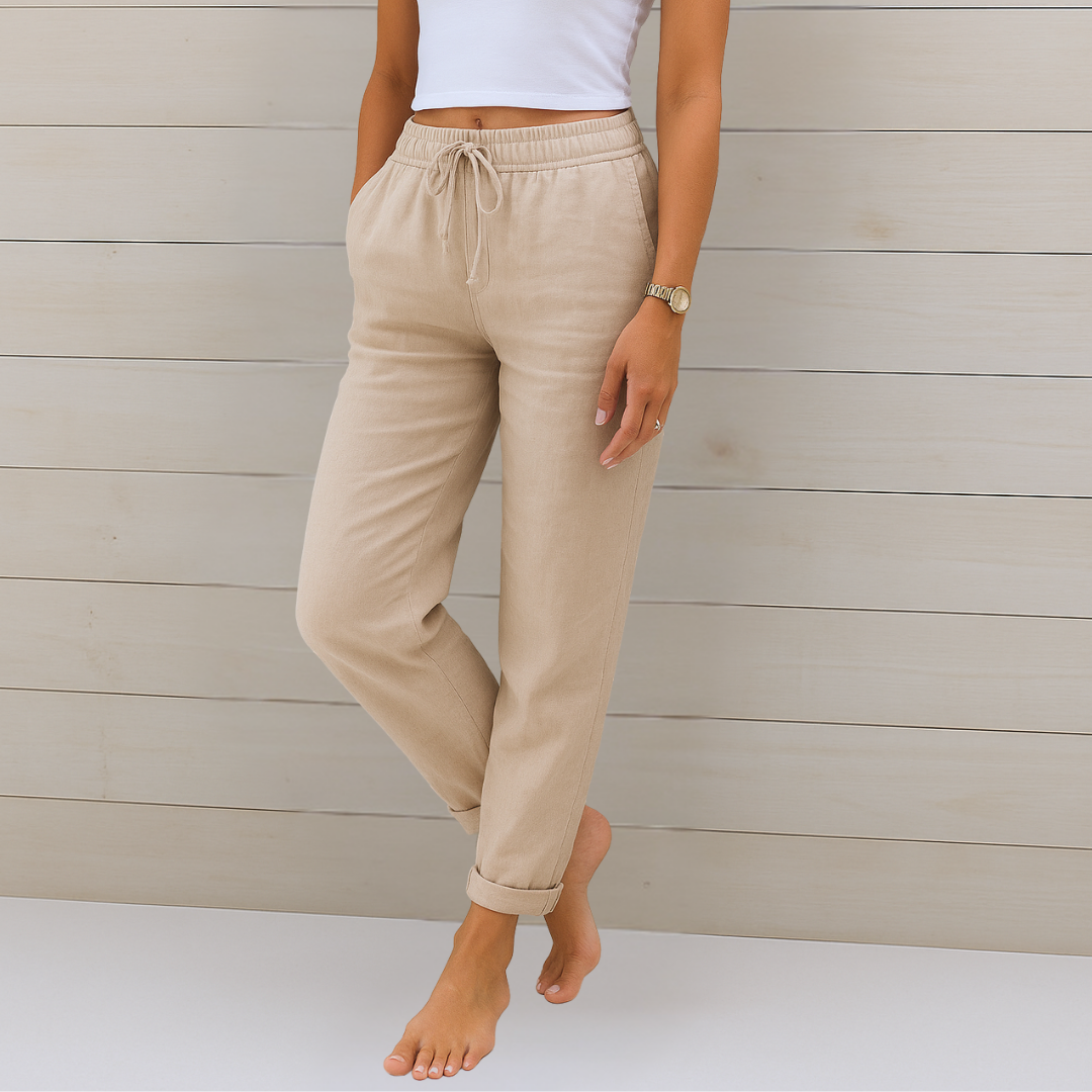 LindenBoutique® | Premium ademende linnen stretchbroek