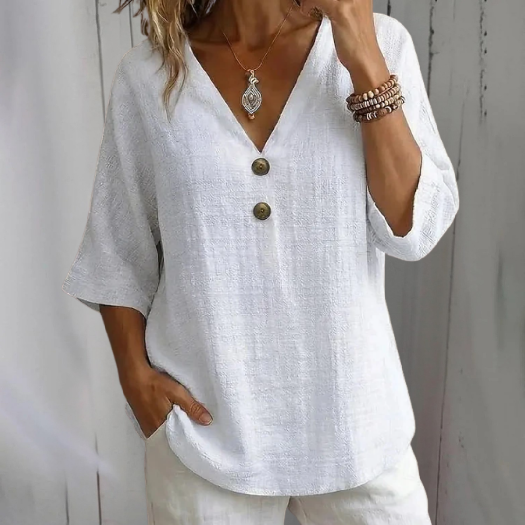 Amber | Linnen Loose-fitting Summer Blouse