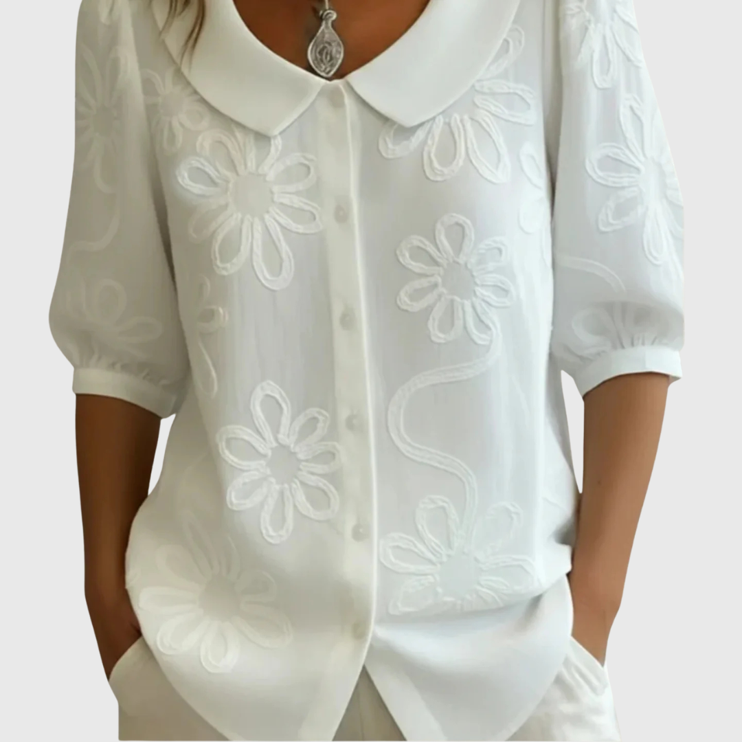 Yasmine - Embroidered Floral Blouse