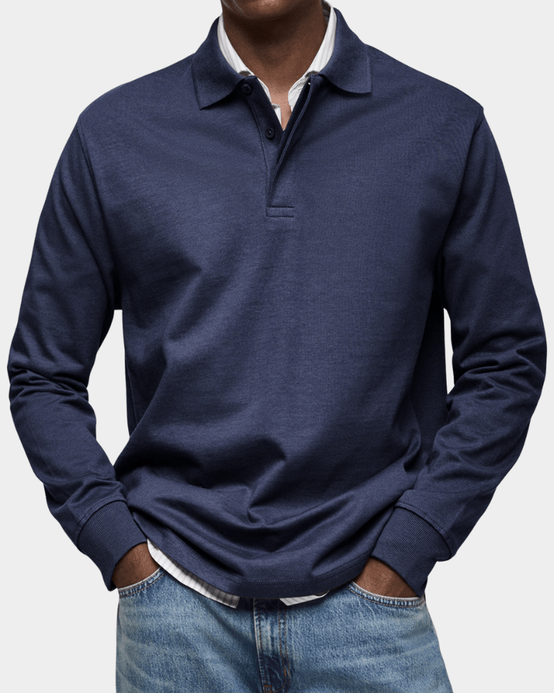 LindenBoutique® | Comfortabele lente polo met lange mouw