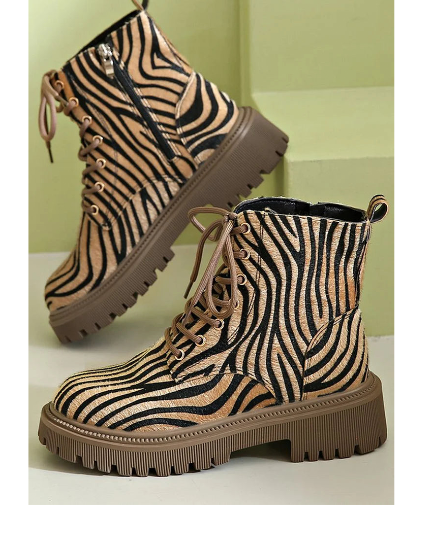 Fenne™ | Zebra-Print Lace-Up Shoes