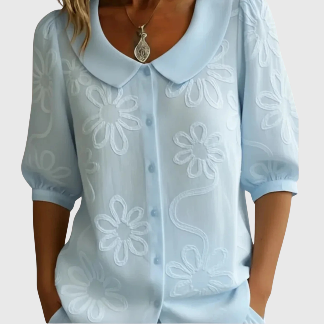 Yasmine - Embroidered Floral Blouse