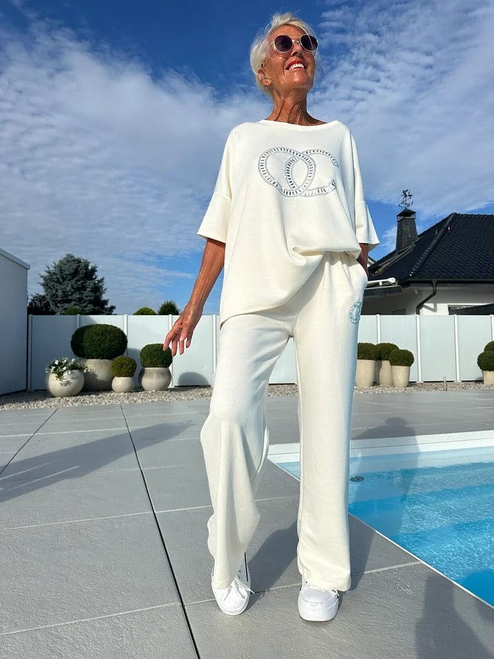 Casual Tweedelige Set – Top & Losse Broek | Comfortabel & Stijlvol voor Elke Dag