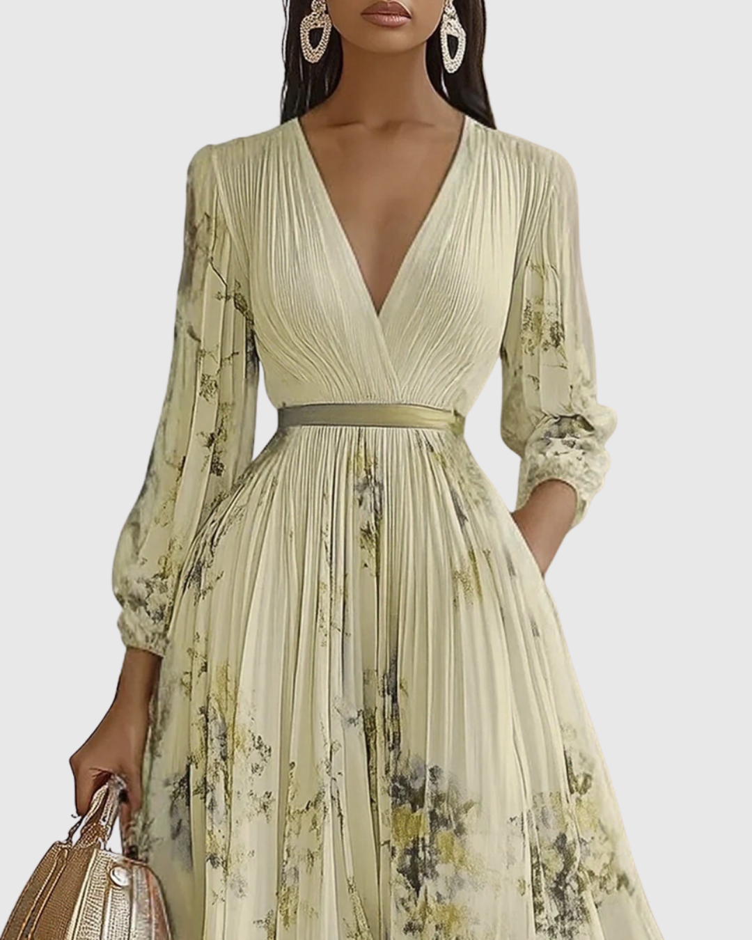 Siena™ | Elegante Plissé Maxi Jurk
