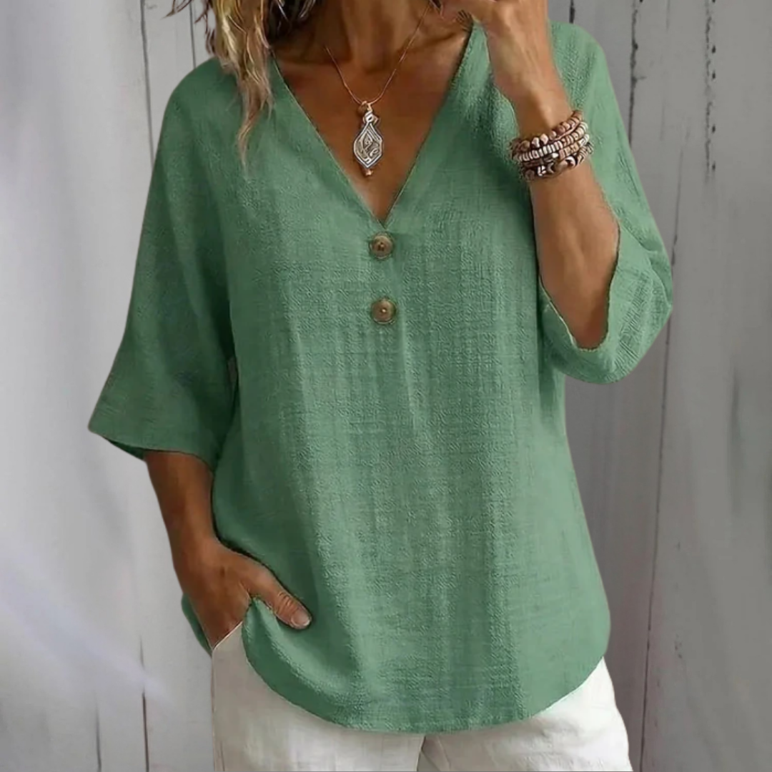 Amber | Linnen Loose-fitting Summer Blouse