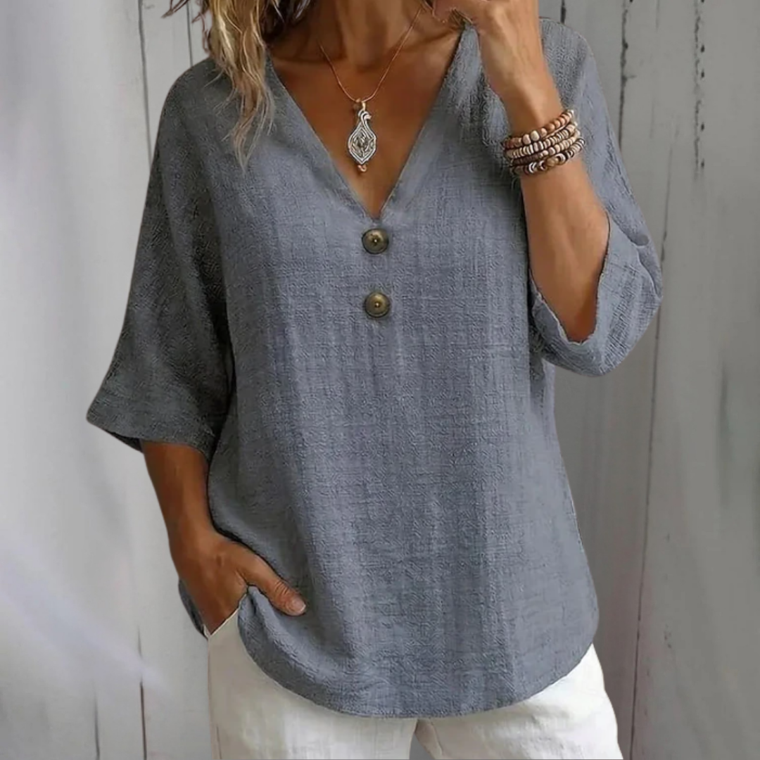 Amber | Linnen Loose-fitting Summer Blouse