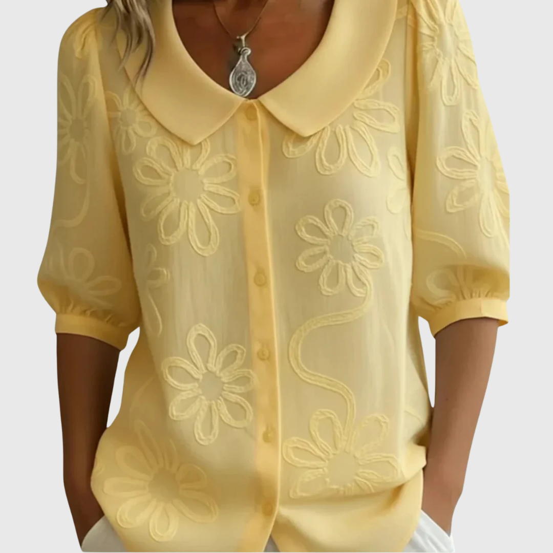 Yasmine - Embroidered Floral Blouse
