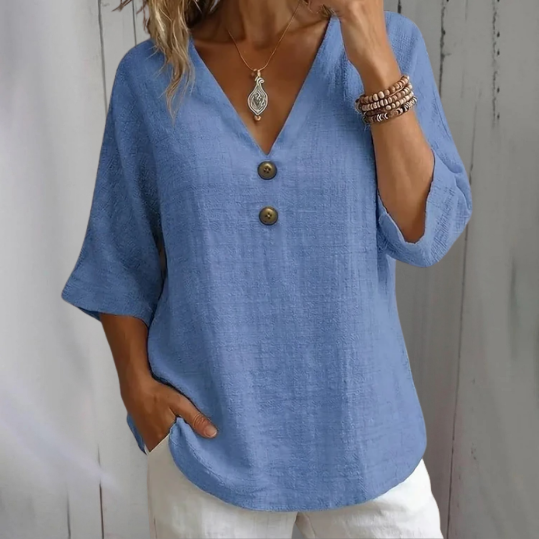 Amber | Linnen Loose-fitting Summer Blouse