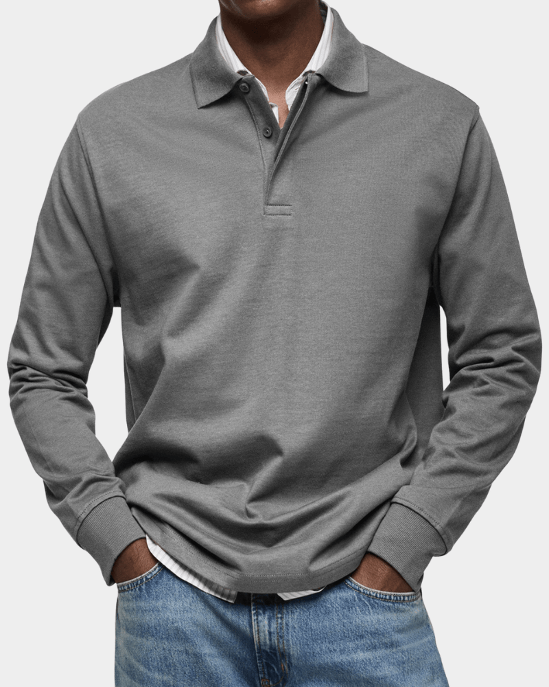 LindenBoutique® | Comfortabele lente polo met lange mouw