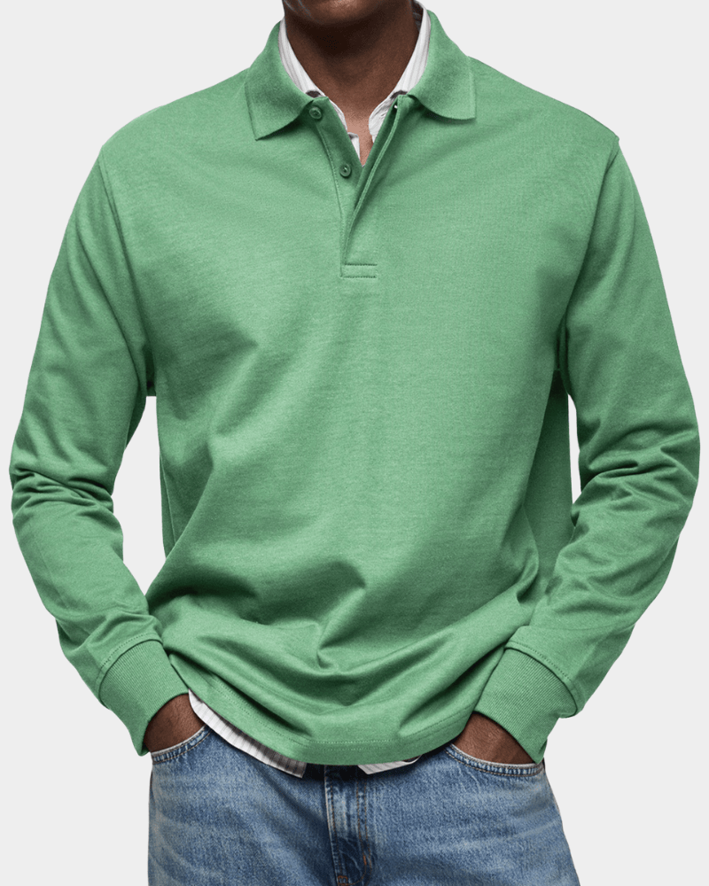 LindenBoutique® | Comfortabele lente polo met lange mouw