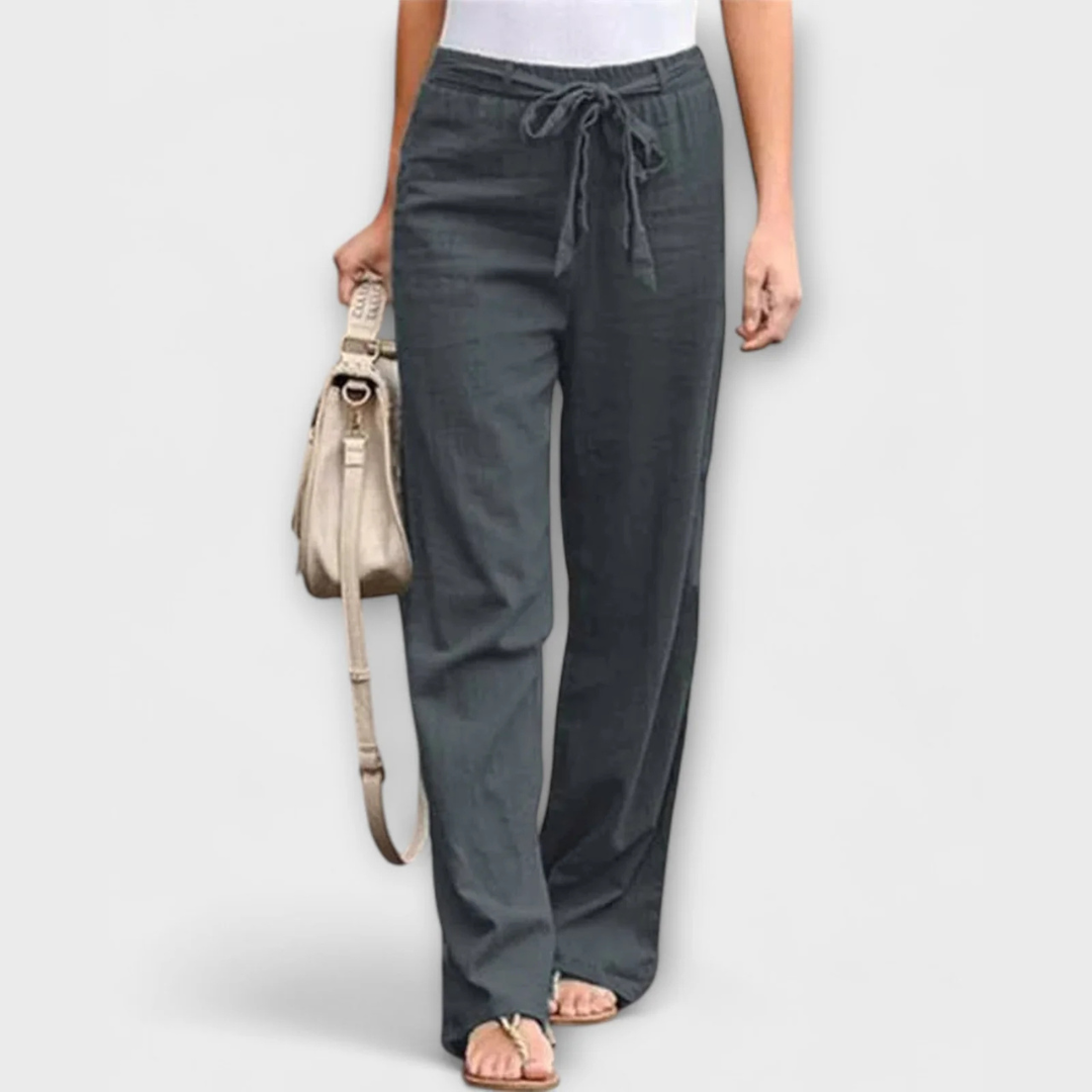 Pauline – Tie Waist Wide Leg Pants