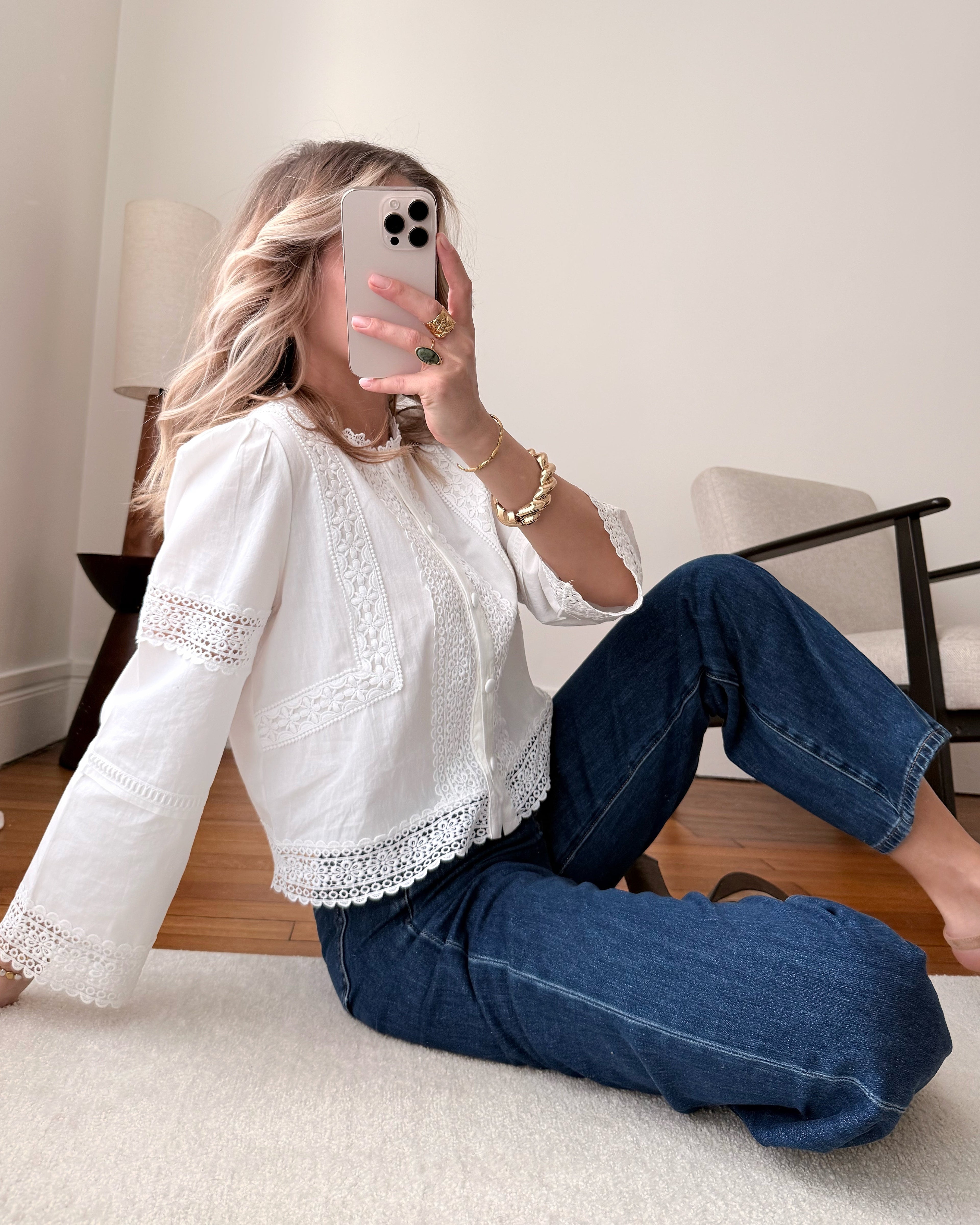 Jane - Geborduurde Blouse