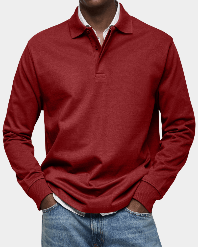 LindenBoutique® | Comfortabele lente polo met lange mouw
