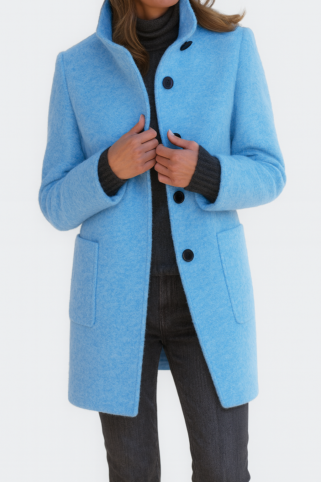 LindenBoutique® | Damesjas met hoge kraag