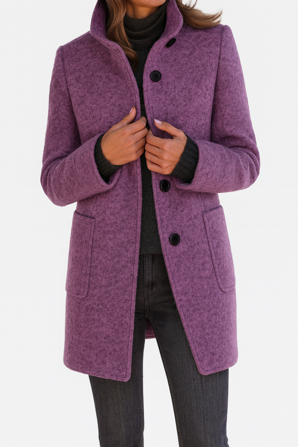 LindenBoutique® | Damesjas met hoge kraag