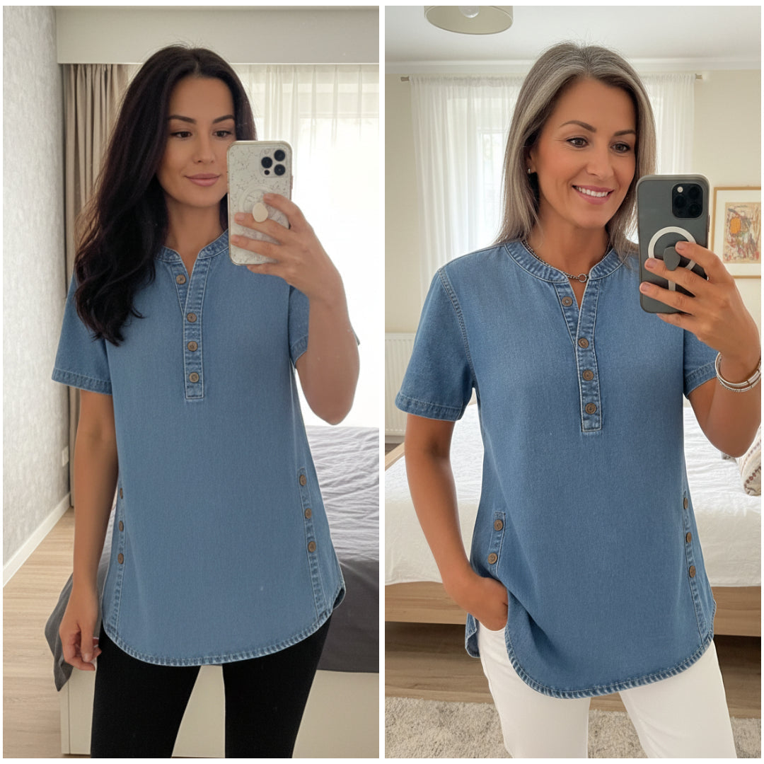 Aria | Denim Blouse with a Loose Fit