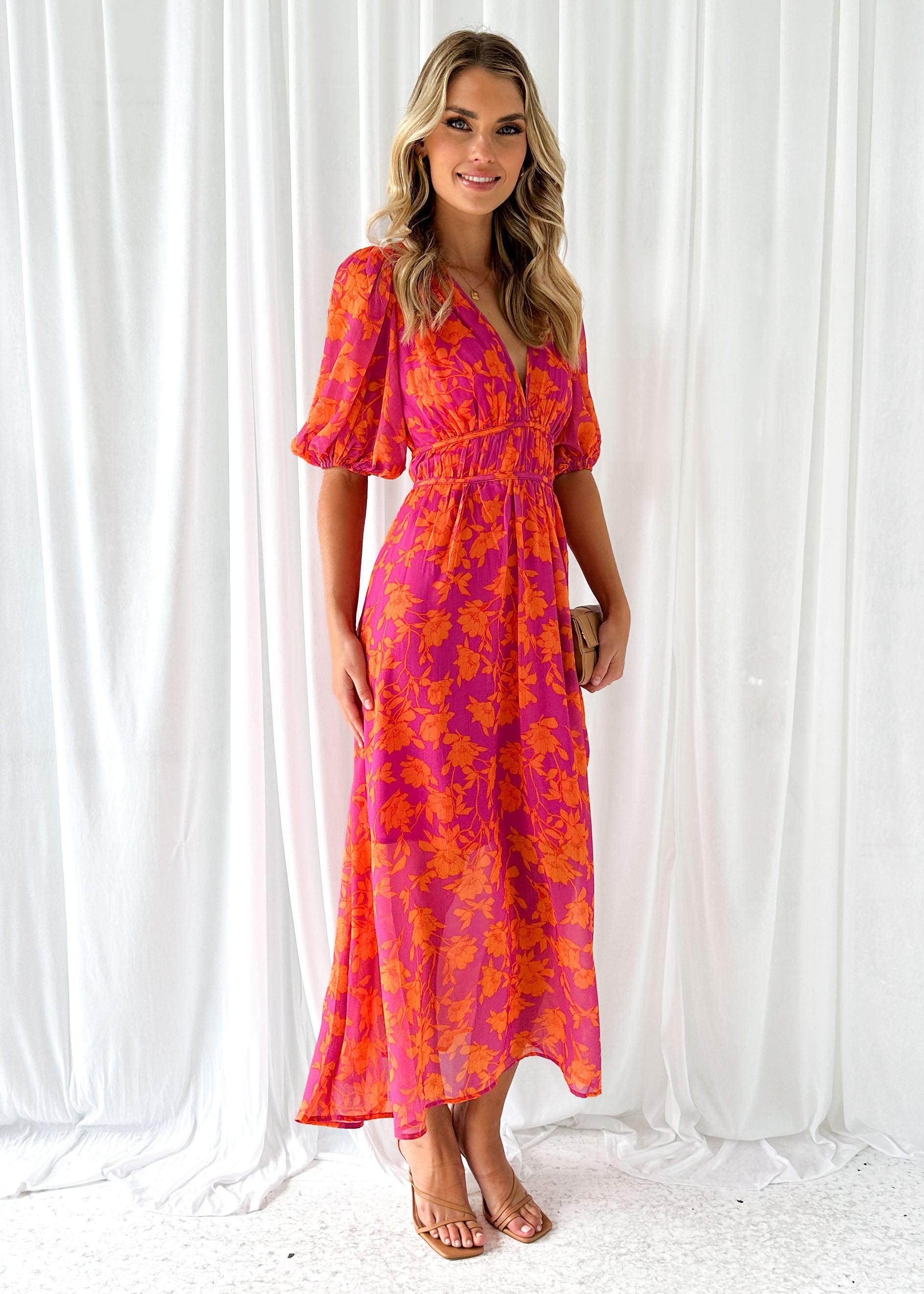 Luna™ | Moderne Flora Midi-jurk