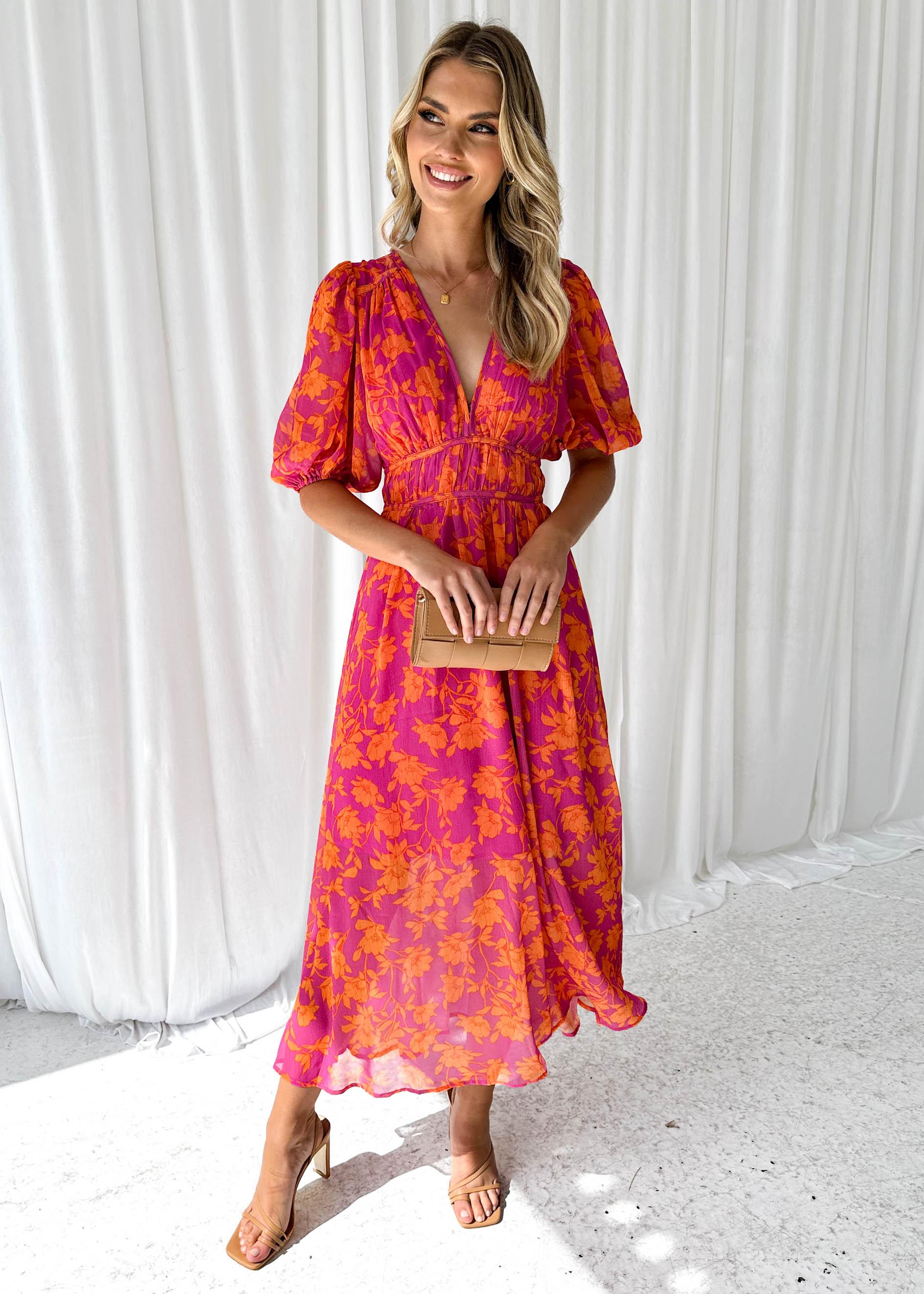 Luna™ | Moderne Flora Midi-jurk