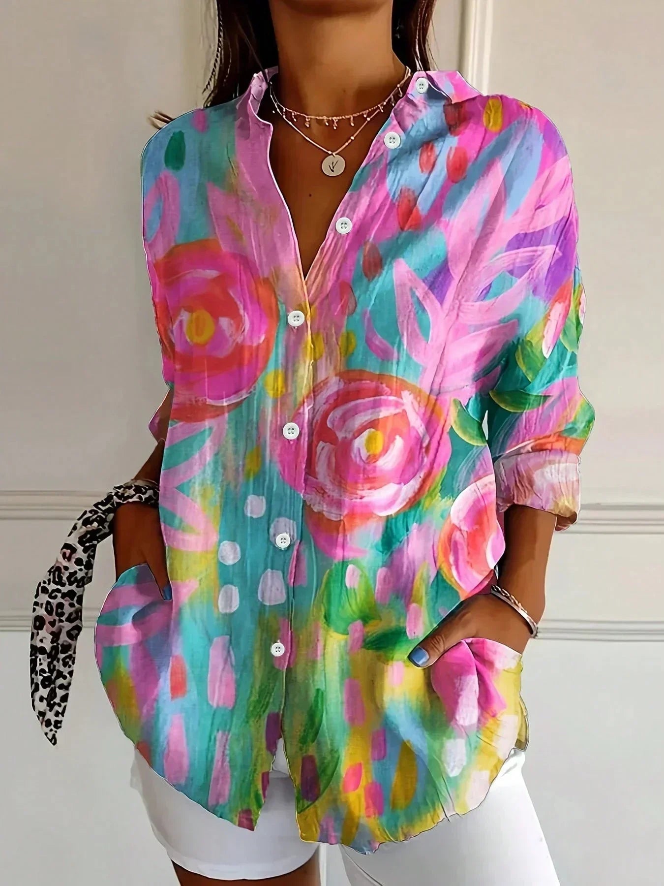 Eva | Blouse met abstract patroon