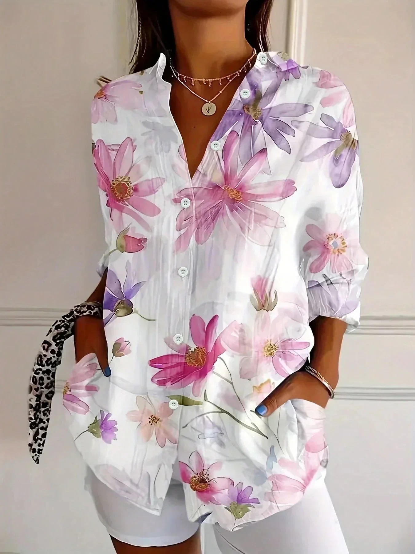 Eva | Blouse met abstract patroon