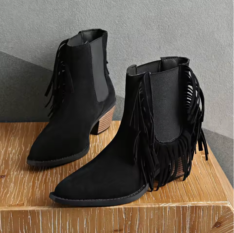 Luxury Fringed Ankle Boots