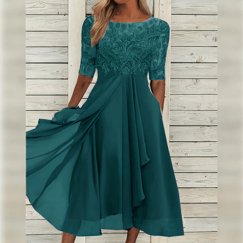Puck™ | Elegante Midi-jurk van Kant