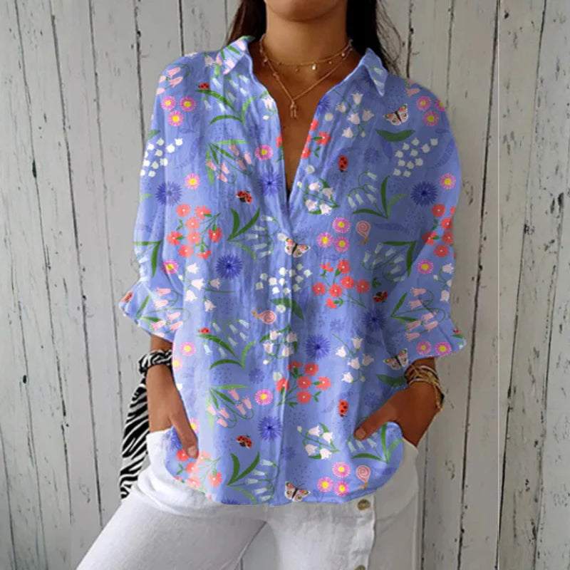 Isabella | Blue Garden Blouse